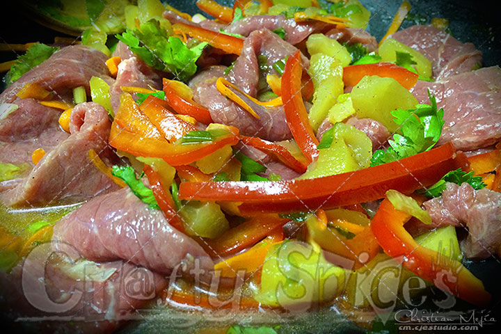 Apple Pineapple Steak Strips Prep Apple Pineapple Steak Strips Prep