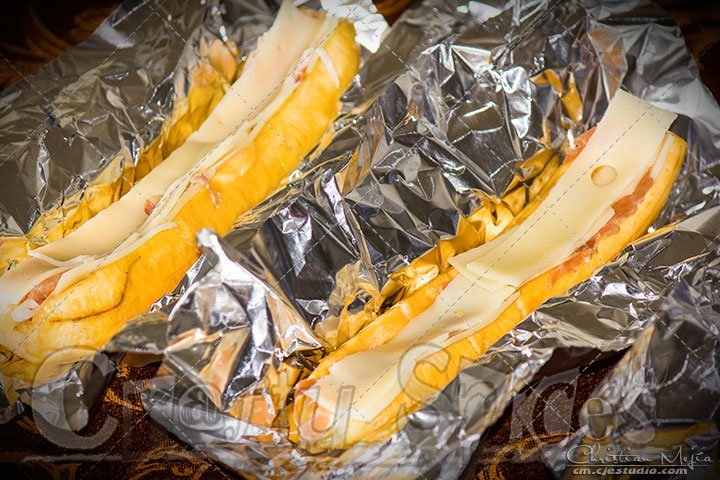 Stuffed Yellow Plantain - Cheese & Prosciutto about to go on the grill Stuffed Yellow Plantain - Cheese & Prosciutto about to go on the grill