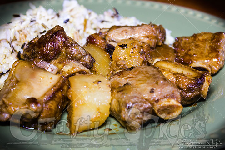 Radish Pork chop Stew with wild rice Radish Pork chop Stew with wild rice