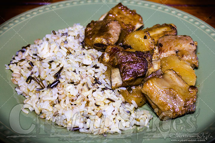 Radish Pork chop Stew with wild rice Radish Pork chop Stew with wild rice
