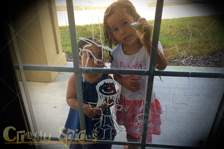 Our Girs drawing with the Liquid Chalker Our Girs drawing with the Liquid Chalker