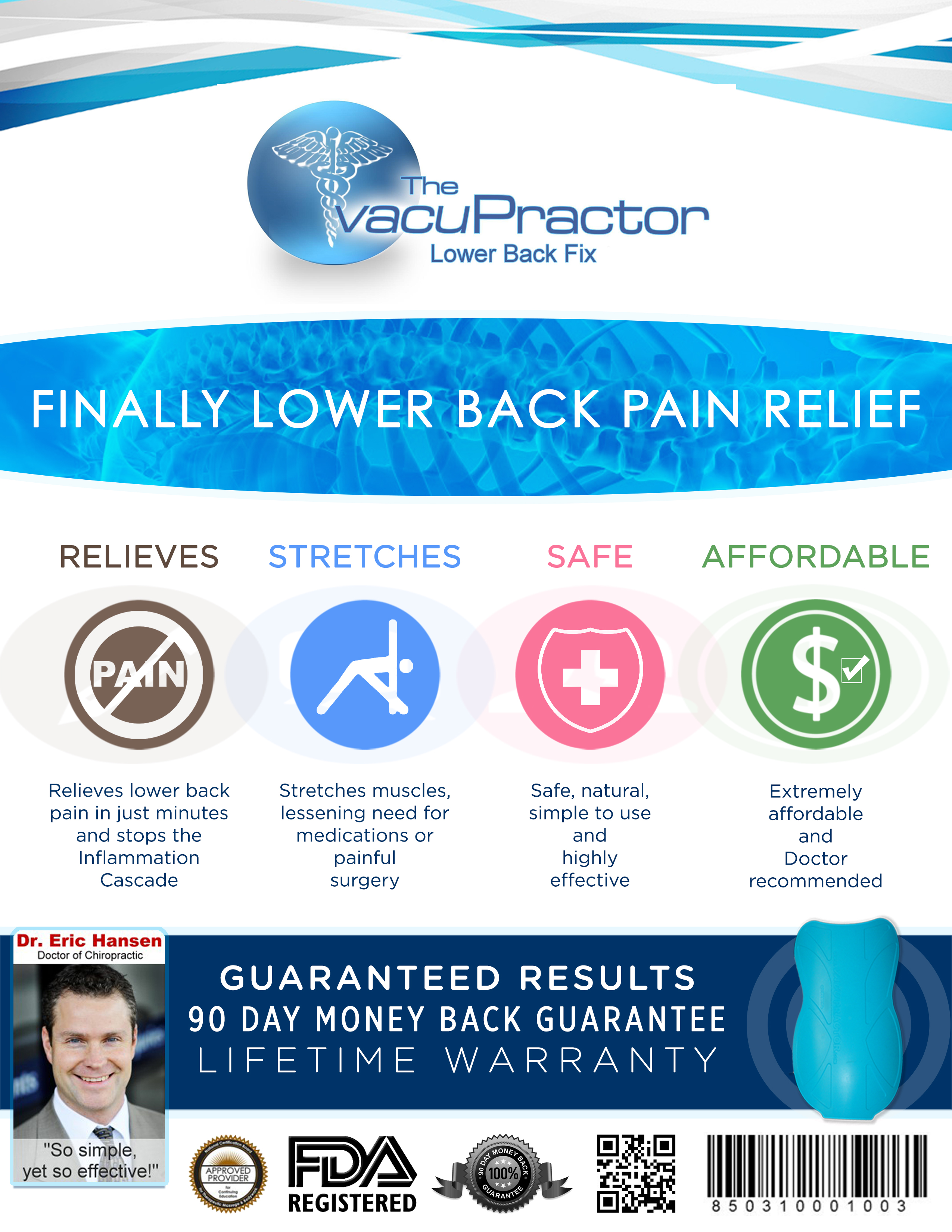 The VacuPractor, Pain relief without medications The VacuPractor, Pain relief without medications