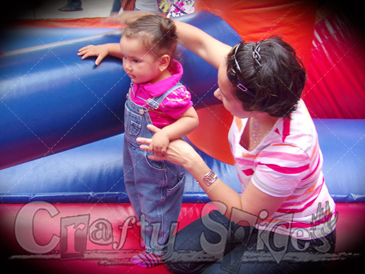 Kaylee and me inside a bouncey house
