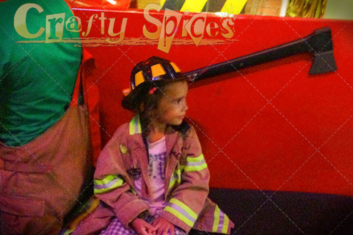 Kira in the firefighters truck