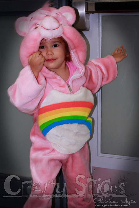 Kira in her costume - Care Bear