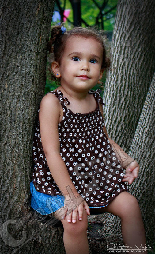 Kira, our little model.