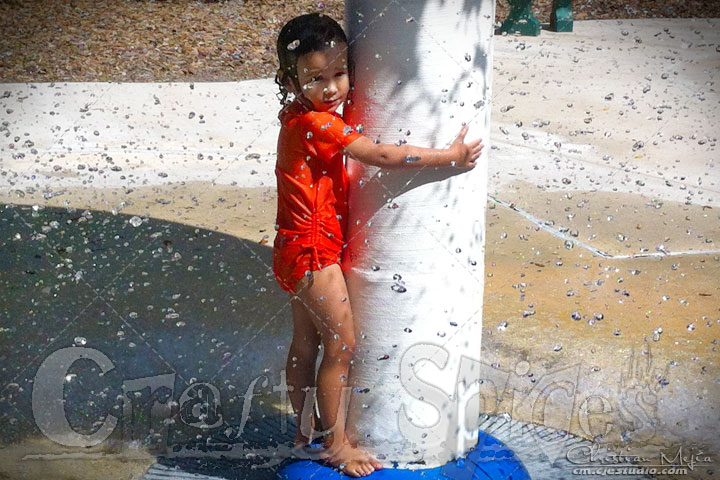 Kira at the water park.