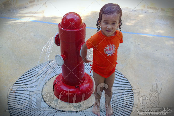 Kira at the water park.