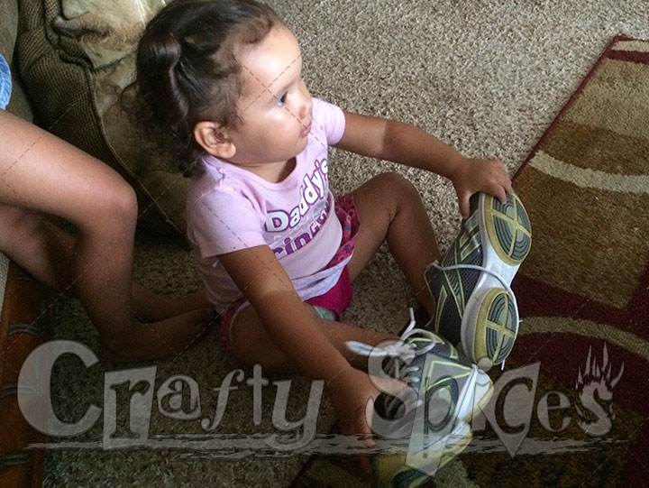Kaylee loves to play with my shoes/ sneakers