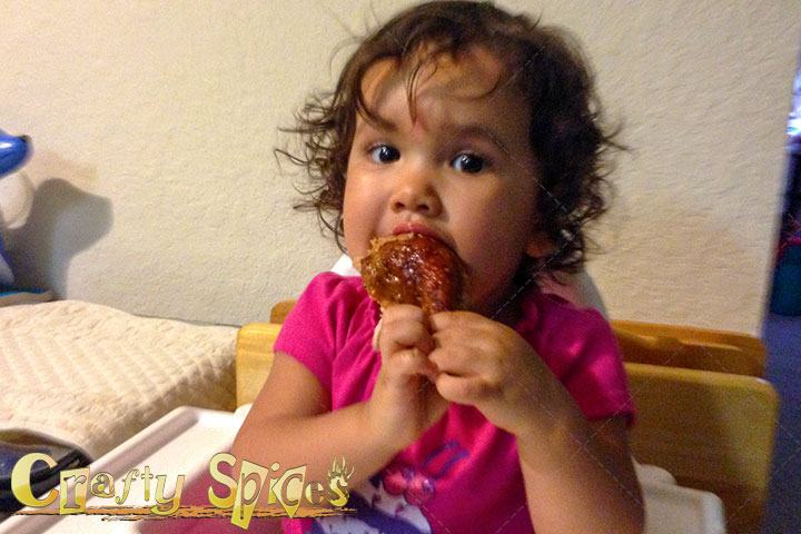 Kaylee eating Chicken